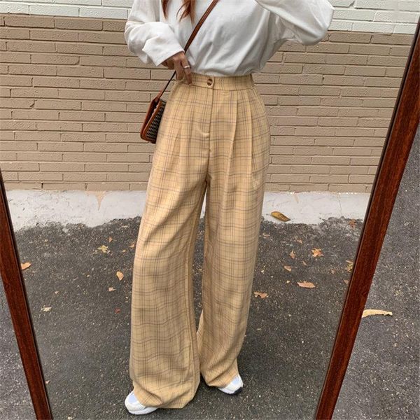 women's pants & capris hzirip 2021 korean plaid straight casual geometric trousers elegant leisure women slim brief stretwear loose fem, Black;white
women's pants & capris hzirip 2021 korean plaid straight casual geometric trousers elegant leisure women slim brief stretwear loose fem, Black;white