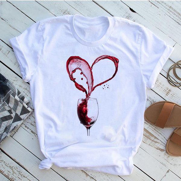 women's t-shirt 2021 summer red wine glass ladies casual o-neck short-sleeved t shirt romantic streetwear trendy fashion woman t-shirts, White
women's t-shirt 2021 summer red wine glass ladies casual o-neck short-sleeved t shirt romantic streetwear trendy fashion woman t-shirts, White