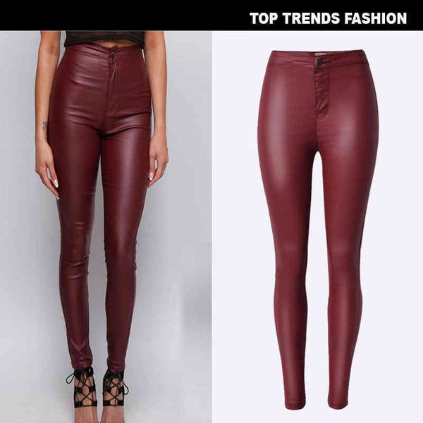 early spring slim fit high waist small foot imitation leather pants look thin, wear locomotive wine red, large size, Black;white
early spring slim fit high waist small foot imitation leather pants look thin, wear locomotive wine red, large size, Black;white