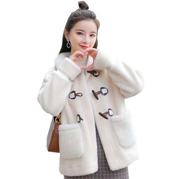 women's fur & faux 2021 hairy thicken warm coat winter clothing jacket female lamb wool outwear, Black
women's fur & faux 2021 hairy thicken warm coat winter clothing jacket female lamb wool outwear, Black