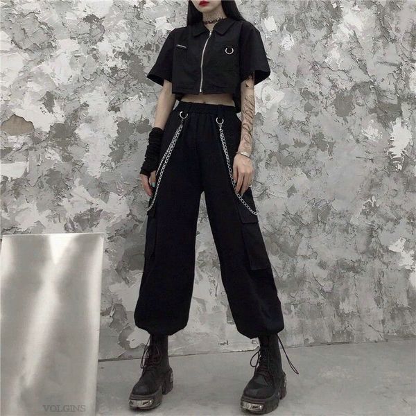 men's pants summer fashion harajuku women's chain cargo high waist women streetwear straight femme short sleeve+ribbon kdfb, Black
men's pants summer fashion harajuku women's chain cargo high waist women streetwear straight femme short sleeve+ribbon kdfb, Black