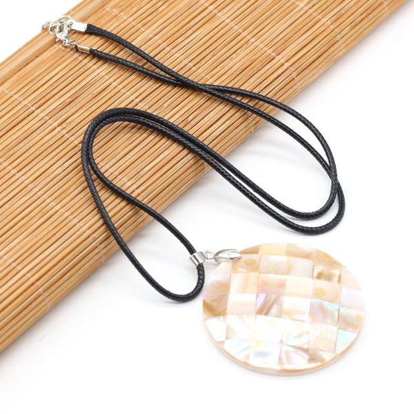 pendant necklaces natural shell alloy necklace with bling round shape charm for men women party casual jewelry 50x50mm, Silver
pendant necklaces natural shell alloy necklace with bling round shape charm for men women party casual jewelry 50x50mm, Silver