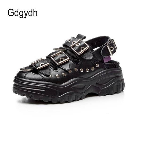dress shoes gdgydh women rivet real leather sneakers 2021 summer belt buckle strap increased thick bottom soft light sole casual, Black 
dress shoes gdgydh women rivet real leather sneakers 2021 summer belt buckle strap increased thick bottom soft light sole casual, Black
