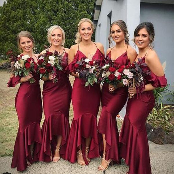 dark red mermaid with zipper back bridesmaid dresses halter spring summer garden wedding guest maid of honor gowns custom made plus size, White;pink
dark red mermaid with zipper back bridesmaid dresses halter spring summer garden wedding guest maid of honor gowns custom made plus size, White;pink