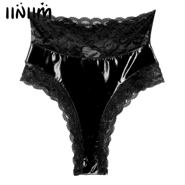 women's panties women floral lace trimming wetlook patent leather briefs high waist lace-up back underwear for nightclub dance show, Black;pink
women's panties women floral lace trimming wetlook patent leather briefs high waist lace-up back underwear for nightclub dance show, Black;pink