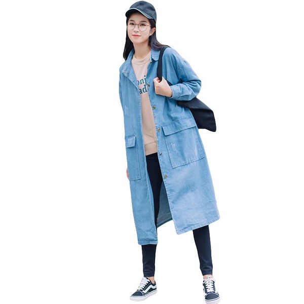 women's trench coats 2021 autumn women long coat loose cowboy over-the-knee students bf light dark blue 95561, Tan;black
women's trench coats 2021 autumn women long coat loose cowboy over-the-knee students bf light dark blue 95561, Tan;black