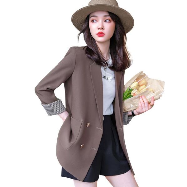 women's suits & blazers fashion autumn winter ladies loose blazer women green coffee black double breasted jacket coat with rea, White;black
women's suits & blazers fashion autumn winter ladies loose blazer women green coffee black double breasted jacket coat with rea, White;black