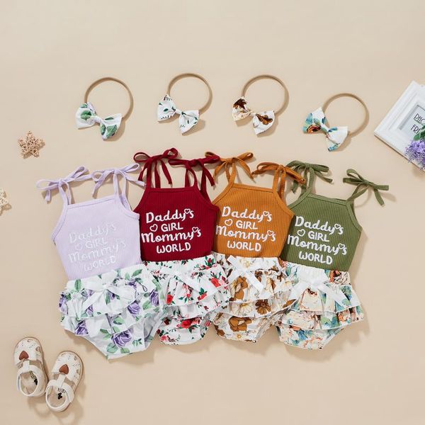 clothing sets baby & children's girls clothes summer outfits, sleeveless self-tie strap rib knit romper bloomer shorts for, White
clothing sets baby & children's girls clothes summer outfits, sleeveless self-tie strap rib knit romper bloomer shorts for, White
