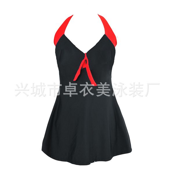 style 2020 angle new flat one-piece skirt fattened to increase conservative and durable fashion swimsuit, White;black 
style 2020 angle new flat one-piece skirt fattened to increase conservative and durable fashion swimsuit, White;black
