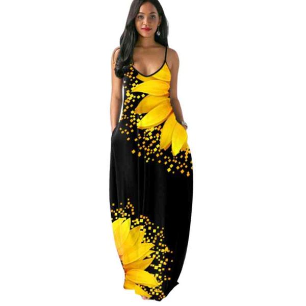 sunflower print long maxi dress sleeveless women summer v-neck black strappy dress open back 3xl 4xl 5xl vestido de verano x0521, Black;gray
sunflower print long maxi dress sleeveless women summer v-neck black strappy dress open back 3xl 4xl 5xl vestido de verano x0521, Black;gray