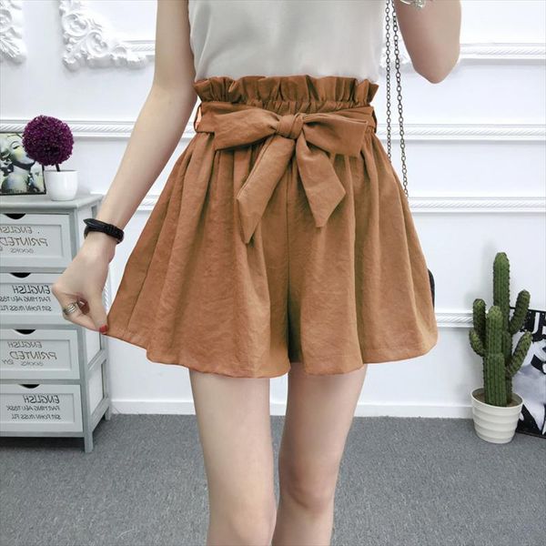 preppy style high waist womens shorts flower bud elastic korean solid bow loose casual women bag, White;black
preppy style high waist womens shorts flower bud elastic korean solid bow loose casual women bag, White;black