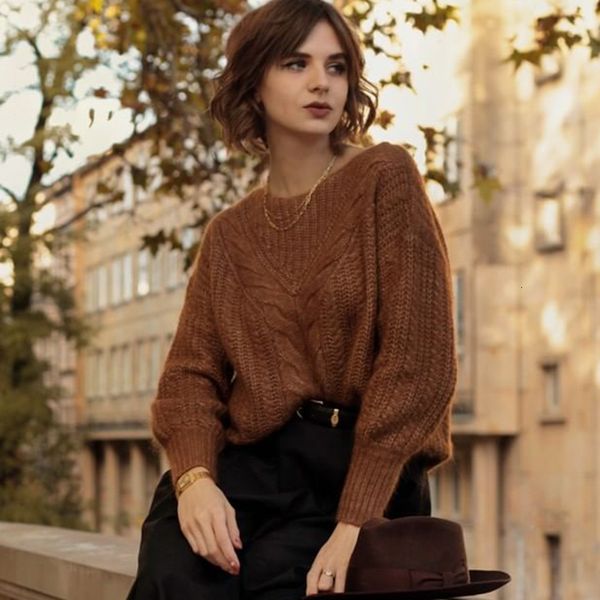 2021 new braid mohair knitted jumper sweater women winter autumn boat neck chic vintage pullover office lady casual sweaters pull 8e8g, White;black
2021 new braid mohair knitted jumper sweater women winter autumn boat neck chic vintage pullover office lady casual sweaters pull 8e8g, White;black