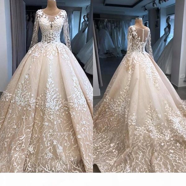 gorgeous colorful wedding dresses long sleeves lace applique scoop neck sweep train corset back custom made wedding gown vestido de novia, White
gorgeous colorful wedding dresses long sleeves lace applique scoop neck sweep train corset back custom made wedding gown vestido de novia, White