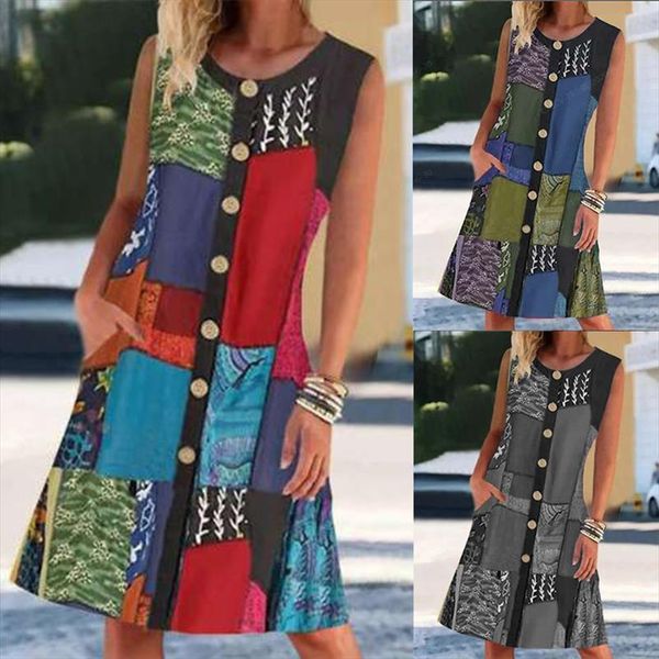 summer fashion multi casual commuter women dresses print round neck buttoned color block cardigan beach sleeveless dress, Black;gray
summer fashion multi casual commuter women dresses print round neck buttoned color block cardigan beach sleeveless dress, Black;gray