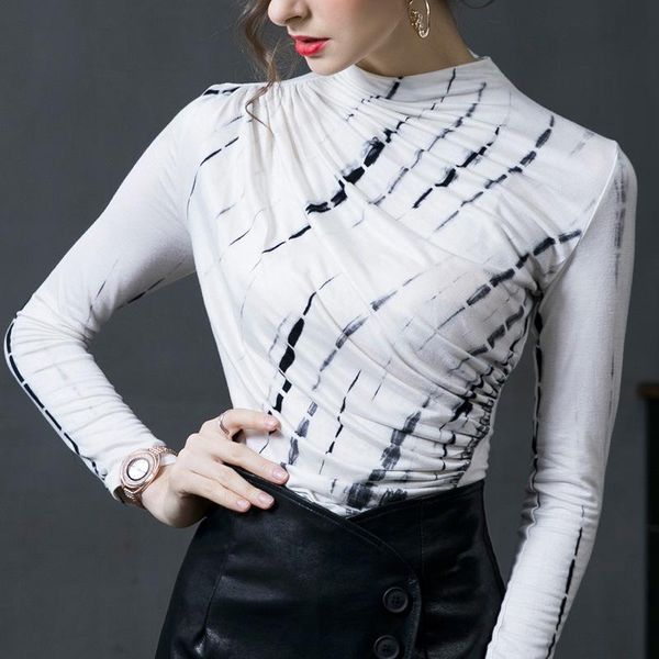 women's blouses & shirts design sense pleated bottoming shirt long-sleeved 2021 autumn and winter tie-dye fashion corset, White
women's blouses & shirts design sense pleated bottoming shirt long-sleeved 2021 autumn and winter tie-dye fashion corset, White
