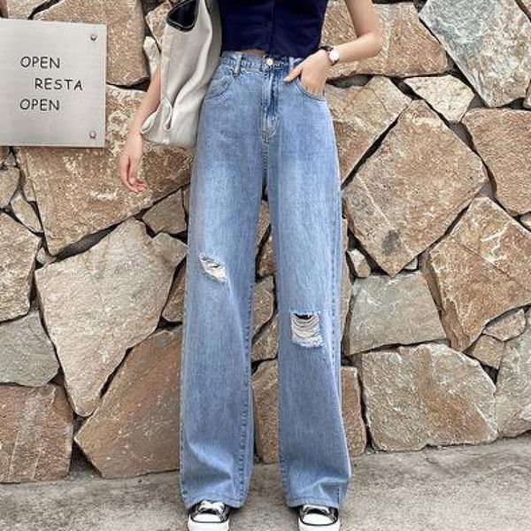 women's jeans yedinas casual ripped for woman loose boyfriend women high waist streetwear denim wide leg female korean, Blue
women's jeans yedinas casual ripped for woman loose boyfriend women high waist streetwear denim wide leg female korean, Blue