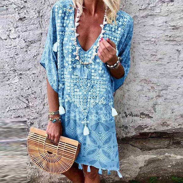 new summer women short sleeve plus size vintage bohemian v-neck print fringe loose es 2021 ara4, Black;gray
new summer women short sleeve plus size vintage bohemian v-neck print fringe loose es 2021 ara4, Black;gray