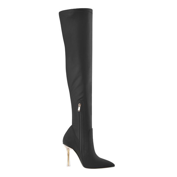concise thigh high boots for women lady transparent metal high heels over the knee boots black long boots zipper
concise thigh high boots for women lady transparent metal high heels over the knee boots black long boots zipper