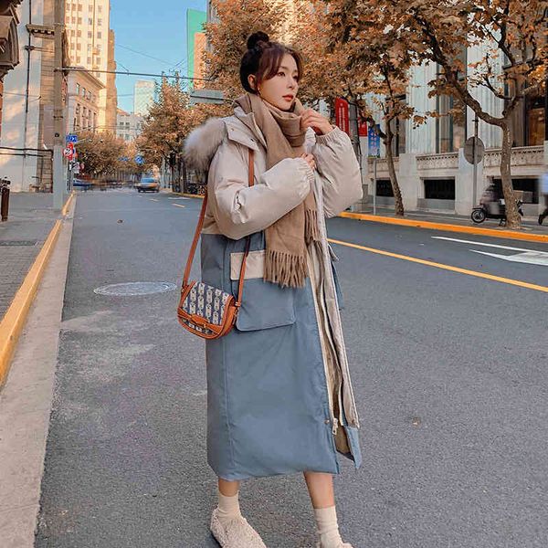 women's down & parkas winter new color contrast cotton jacket thick padded loose wild big fur collar down bread ij55, Black
women's down & parkas winter new color contrast cotton jacket thick padded loose wild big fur collar down bread ij55, Black