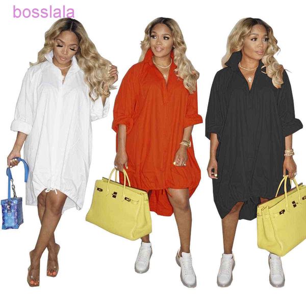 designer women shirt dress fashion solid color v-neck loose large swing skirt single breasted hem stretch dresses plus size a002, Black;gray
designer women shirt dress fashion solid color v-neck loose large swing skirt single breasted hem stretch dresses plus size a002, Black;gray