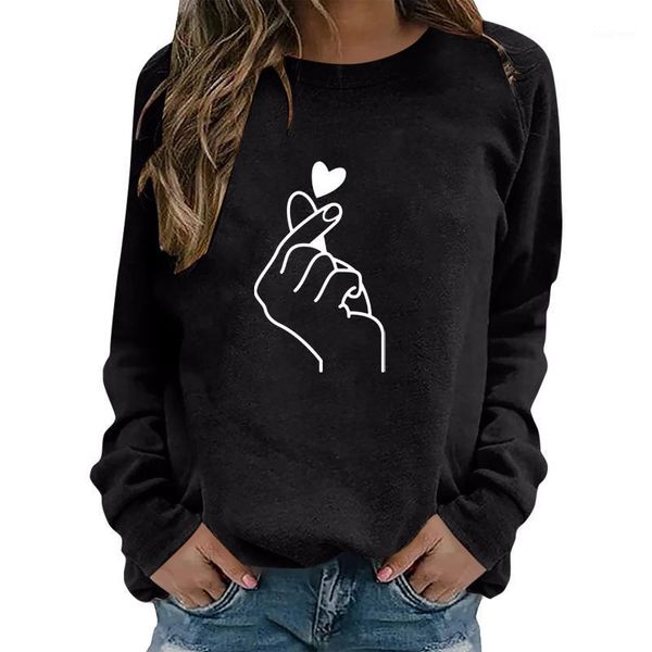 women's hoodies & sweatshirts sweatshirt casual round neck finger heart printed pullover blouse women hooded 2021 moletom feminino, Black
women's hoodies & sweatshirts sweatshirt casual round neck finger heart printed pullover blouse women hooded 2021 moletom feminino, Black