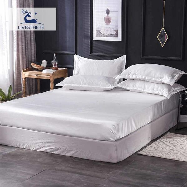 liv-esthete luxury 1pcs fitted sheet white solid color satin silk fabric bed linen euro elastic band rubber sheet mattress cover
liv-esthete luxury 1pcs fitted sheet white solid color satin silk fabric bed linen euro elastic band rubber sheet mattress cover