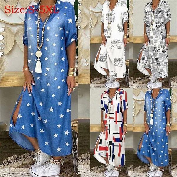 s 5xl elegant print womens dress buttoned slit shirt lapel neck maxi party casual loose long sleeve beach dresses, Black;gray
s 5xl elegant print womens dress buttoned slit shirt lapel neck maxi party casual loose long sleeve beach dresses, Black;gray