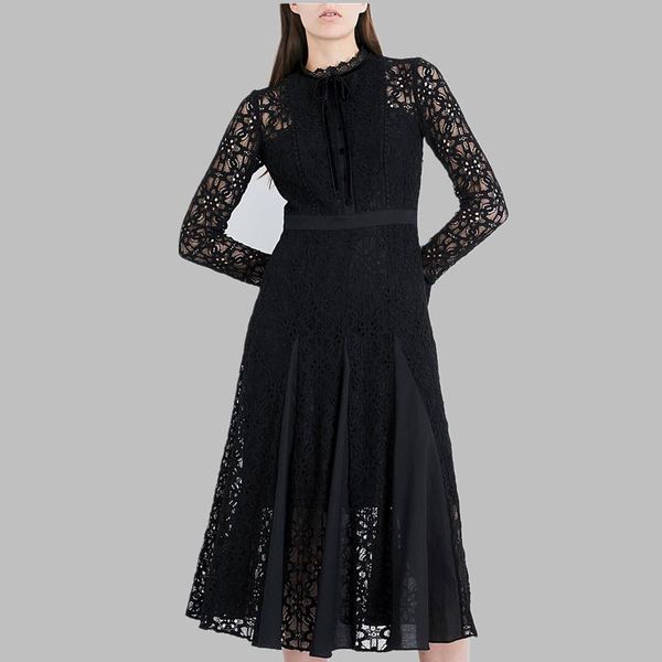 casual dresses 2021 arrival runway black blue white dress women's long sleeve lace patchwork mid-calf chic, Black;gray
casual dresses 2021 arrival runway black blue white dress women's long sleeve lace patchwork mid-calf chic, Black;gray