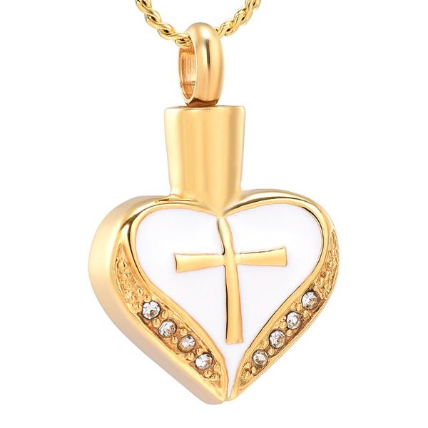 chains cross urn pendant necklace keepsake memorial heart cremation jewelry for ashes, Silver