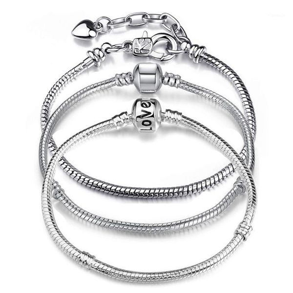 charm bracelets leuxry authentic silver color snake chain european bracelet fit pan for women diy jewelry making, Golden;silver
charm bracelets leuxry authentic silver color snake chain european bracelet fit pan for women diy jewelry making, Golden;silver