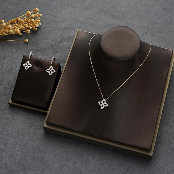 earrings & necklace lucky flower charms pendant tennis chain choker earring cubic zirconia jewelry set for women wedding party d1501, Silver
earrings & necklace lucky flower charms pendant tennis chain choker earring cubic zirconia jewelry set for women wedding party d1501, Silver