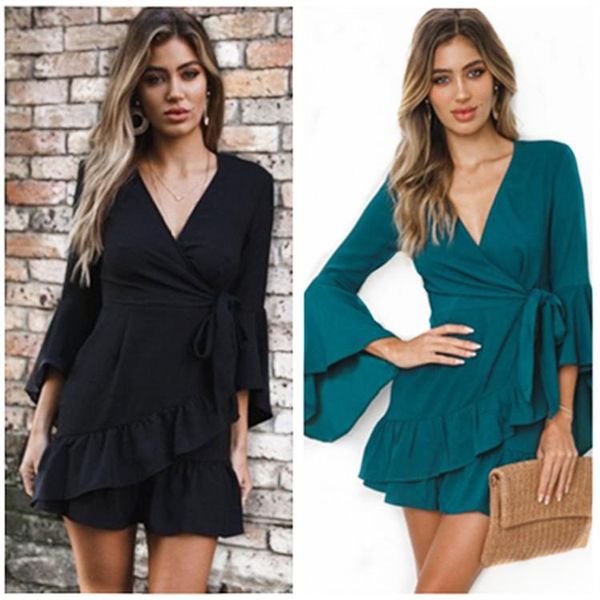 casual dresses s-2xl women v neck long flare sleeve autumn spring leisure mini dress short night evening party ruffles, Black;gray
casual dresses s-2xl women v neck long flare sleeve autumn spring leisure mini dress short night evening party ruffles, Black;gray