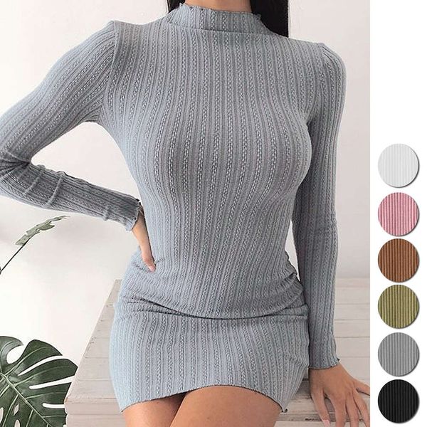 2020 women's autumn and winter new knitted dress slim high collar pure color one step skirt with buttocks, Black;gray
2020 women's autumn and winter new knitted dress slim high collar pure color one step skirt with buttocks, Black;gray