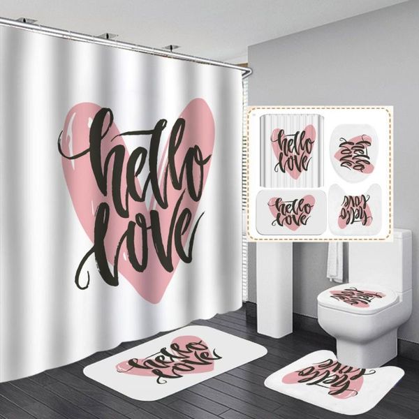 shower curtains pink hello love heart curtain with non slip rug mat bathroom waterproof polyester hooks
shower curtains pink hello love heart curtain with non slip rug mat bathroom waterproof polyester hooks