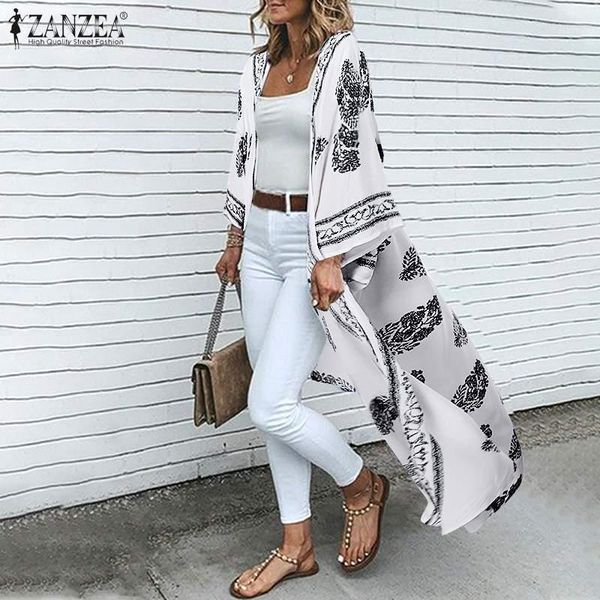 women's blouses & shirts bohemian floral printed beach cardigan zanzea women open front kimono summer holiday long casual blouse sleev, White
women's blouses & shirts bohemian floral printed beach cardigan zanzea women open front kimono summer holiday long casual blouse sleev, White