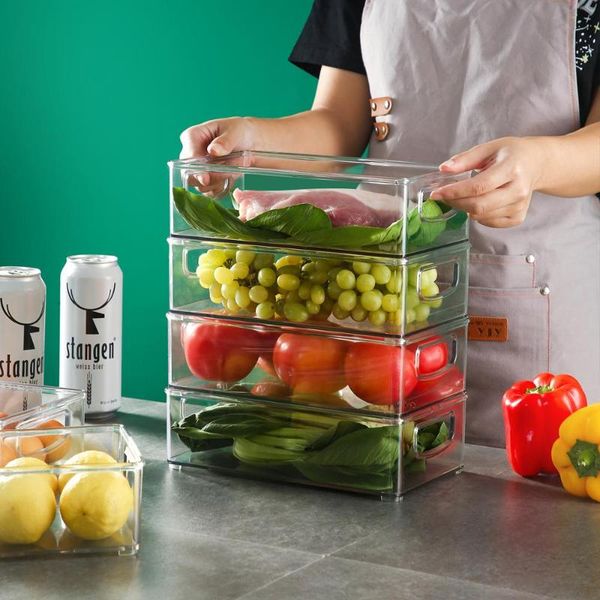 refrigerator organizer transparent kitchen fruit dumpling egg storage box
