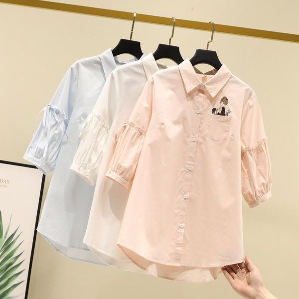 women's blouses & shirts summer embroidery white women 100% cotton three quarter sleeve lady female clothes
women's blouses & shirts summer embroidery white women 100% cotton three quarter sleeve lady female clothes