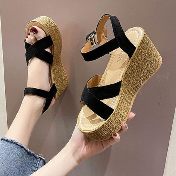 sandals casual fashion slope with elegant high heels, ladies sandals, one word buckle, summer style roman shoes, waterproof platform, Black
sandals casual fashion slope with elegant high heels, ladies sandals, one word buckle, summer style roman shoes, waterproof platform, Black
