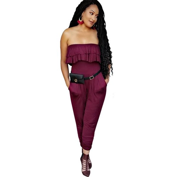 women's jumpsuits & rompers 2021 arrival fashion women jumpsuit off the shoulder ruffles strapless casual spring, Black;white
women's jumpsuits & rompers 2021 arrival fashion women jumpsuit off the shoulder ruffles strapless casual spring, Black;white