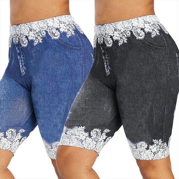 fashion lace patchwork high waist womens short leggings denim sports minipants ropa de mujer, White;black
fashion lace patchwork high waist womens short leggings denim sports minipants ropa de mujer, White;black