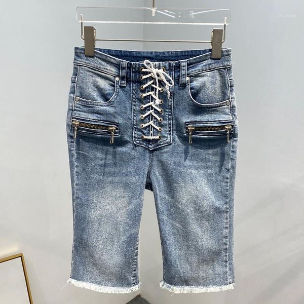 women's jeans spring summer fifth pants middle trousers women korean fashion bandage high waist edge straight denim shorts y1003, Blue
women's jeans spring summer fifth pants middle trousers women korean fashion bandage high waist edge straight denim shorts y1003, Blue