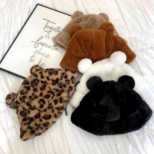 fashion autumn winter leopard fur bucket hat bear ear ball plush fisherman hat soft warm thick basin hat protection bucket hats g220311, Blue;gray
fashion autumn winter leopard fur bucket hat bear ear ball plush fisherman hat soft warm thick basin hat protection bucket hats g220311, Blue;gray