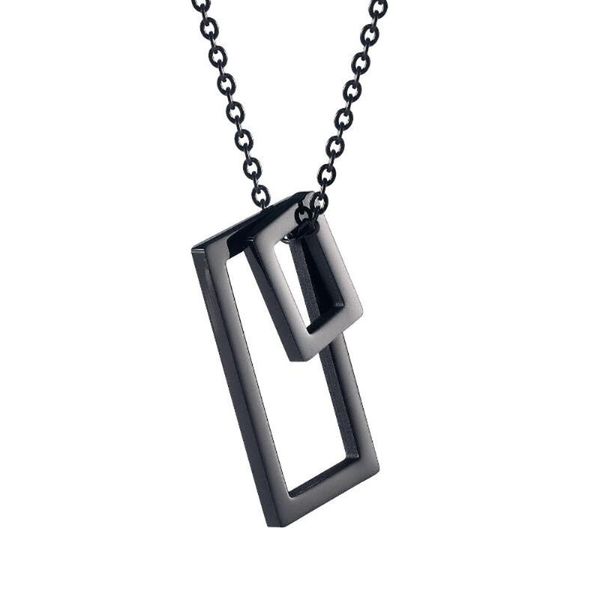chains stainless steel double black rectangle pendant necklace men women minimalism geometry jewelry gift for him, Silver
chains stainless steel double black rectangle pendant necklace men women minimalism geometry jewelry gift for him, Silver