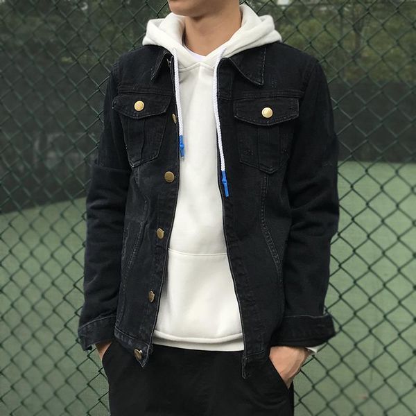 men jean classic jackets denim outerwear blue male coat black pocket thin fitting streetwear jacket man djks, Black;brown
men jean classic jackets denim outerwear blue male coat black pocket thin fitting streetwear jacket man djks, Black;brown