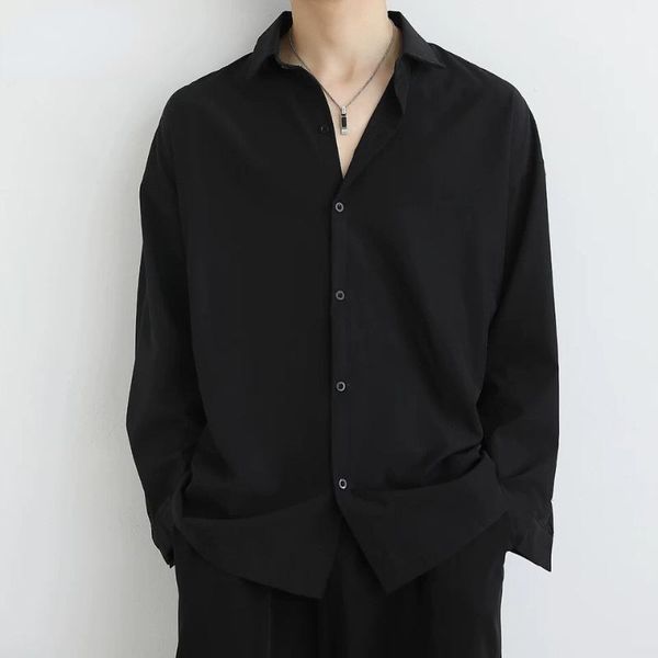 men's casual shirts black long-sleeve shirt korean trendy button up handsome white uniform spring autumn men top, White;black
men's casual shirts black long-sleeve shirt korean trendy button up handsome white uniform spring autumn men top, White;black