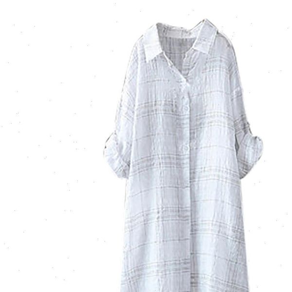women blouse solid color casual stripe plaid check long sleeves shirt buttons loose womens and blouses camisas, White
women blouse solid color casual stripe plaid check long sleeves shirt buttons loose womens and blouses camisas, White