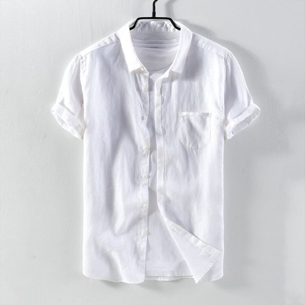 2021 new pure linen men's simple casual short-sleeved solid with pocket flax shirt men brand white shirts male chemise camisa 1ct9, White;black
2021 new pure linen men's simple casual short-sleeved solid with pocket flax shirt men brand white shirts male chemise camisa 1ct9, White;black