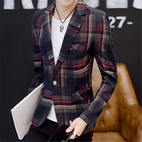 new autumn explosion models of male casual jackets slim fit small suit tide korean men's plaid blazer 582w, White;black
new autumn explosion models of male casual jackets slim fit small suit tide korean men's plaid blazer 582w, White;black