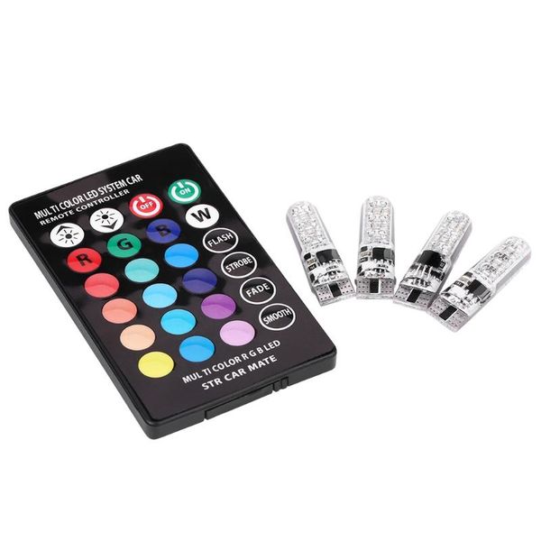 interior&external lights 4pcs rgb t10 w5w 194 168 smd 6 led bulbs with remote controller wedge base car dome map reading light 12v dc
interior&external lights 4pcs rgb t10 w5w 194 168 smd 6 led bulbs with remote controller wedge base car dome map reading light 12v dc