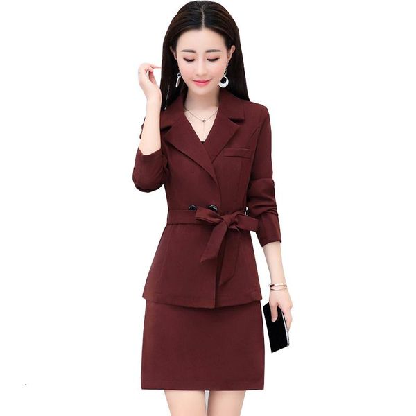 two piece dress herf winter breasted blazers fashion red wine ol office mini skirt women's clothing ym850, White
two piece dress herf winter breasted blazers fashion red wine ol office mini skirt women's clothing ym850, White